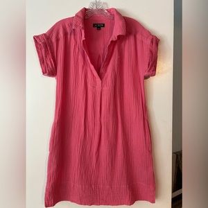 Jcrew women’s pink gauze shirt dress size Small